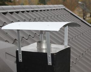 kaareva piipunhattu valmishormille 25-42 cm aluzink savupiipun sadehattu